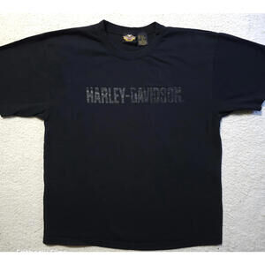 Harley-Davidson T-Shirt XL 100% Cotton Black Chest Logo Bar Shield Back Heavy